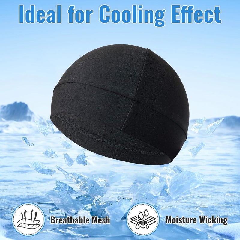 Qearl Men Cooling Skull Caps Helmet Liner Cycling Caps Sweat Wicking Running Beanie Hat for Men Women Multicolor - Image 3